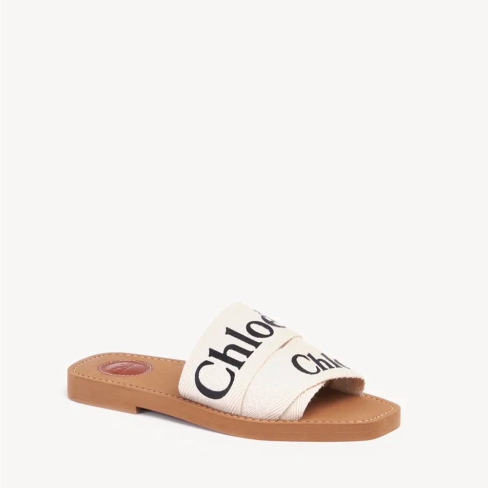 Chloé Woody Mule/ Sandal Flat Ribbon Slides (EU 42)
